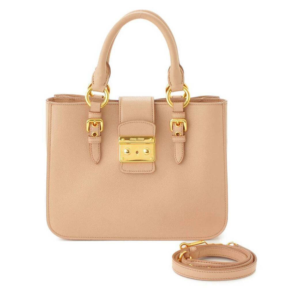 Miu Miu Madras Shoulder Bag Pink Beige